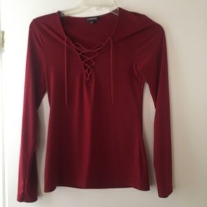 NWOT maroon Express long sleeve shirt